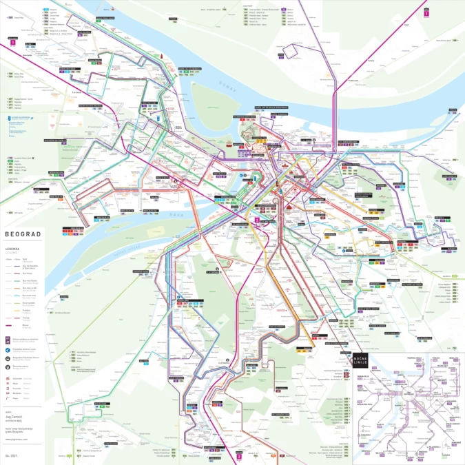 Belgrad Toplu Taşıma Haritası