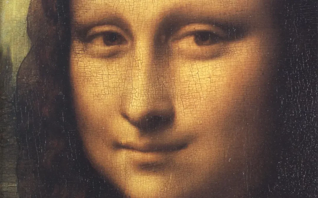 Mona Lisa'nın yüzünün yakınlaştırması